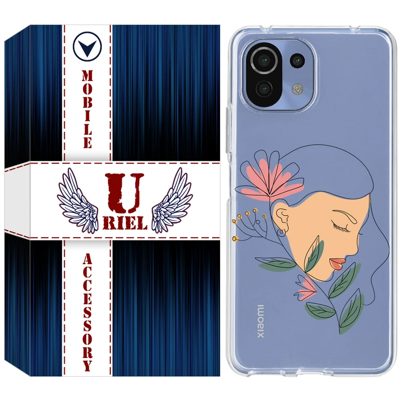 کاور یوریل مدل Clear کد 53 طرح صورت زن مناسب برای گوشی موبایل شیائومی Mi 11 Lite / 11 Lite 5G NE