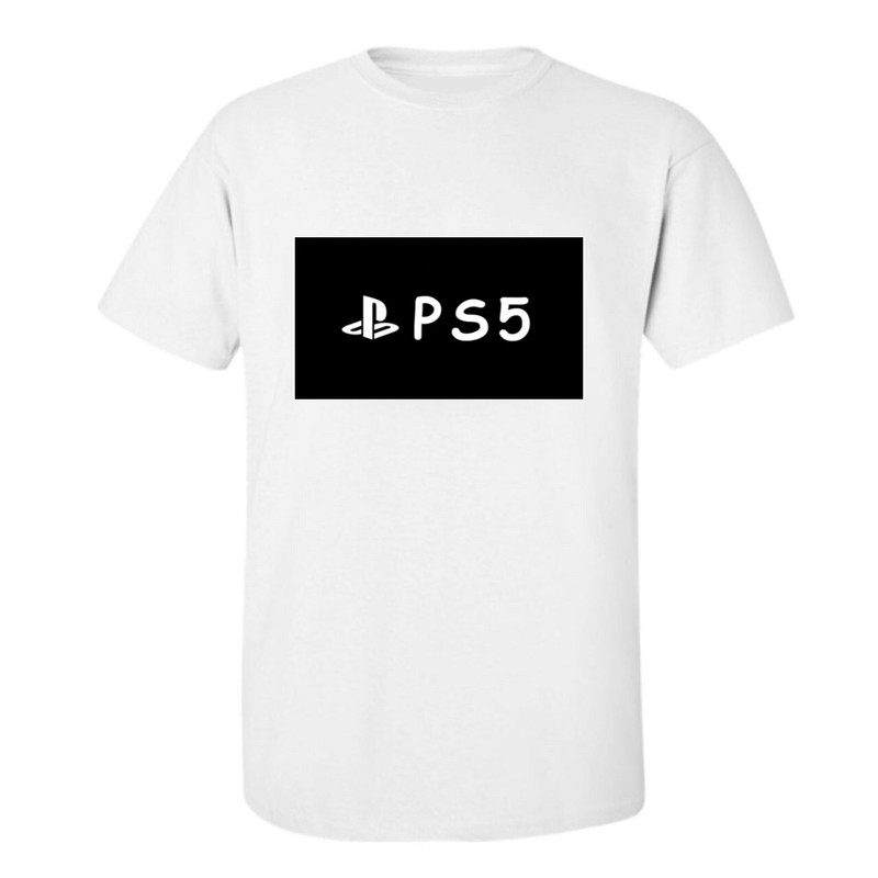 تیشرت آستین کوتاه مردانه طرح Ps5 پی اس رنگ سفید