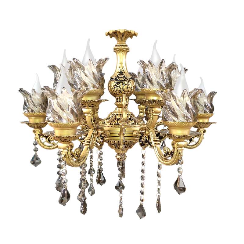 لوستر 12 شعله  سپاهان سقف آرا مدل گلرخ کد 6SA112