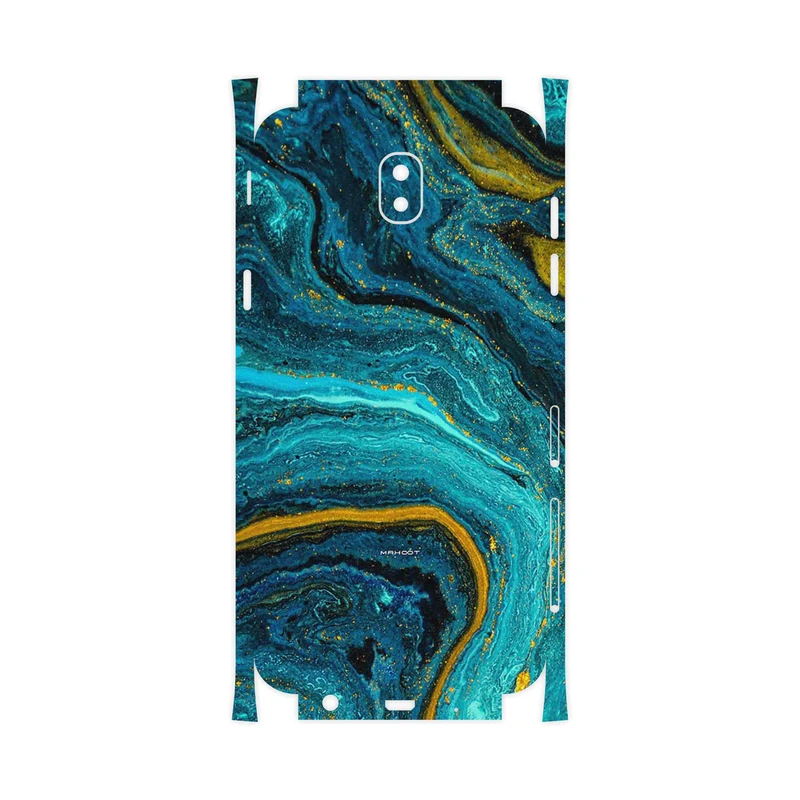 برچسب پوششی ماهوت مدل Turquoise marblewith golden streaks-FullSkin مناسب برای گوشی موبایل سامسونگ Galaxy J5 Pro