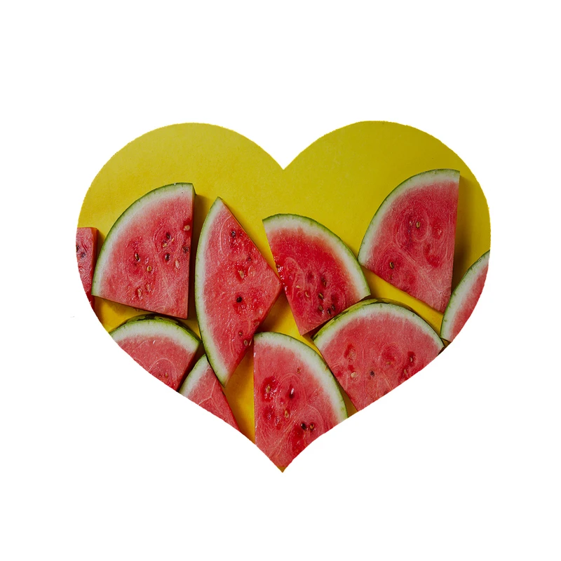 پادری مدل قلب طرح هندوانه کد 8422 سایز 90 × 90 سانتی متر