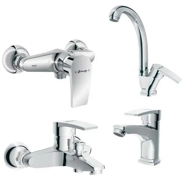 ست شیرآلات شودر مدل اطلس پلاس مجموعه 4 عددی