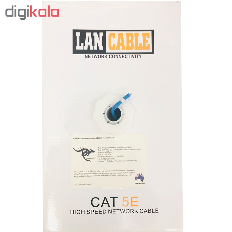 کابل شبکه Cat 5E UTP دیتا کانکت استرالیا کد 8061 طول 305 متر
