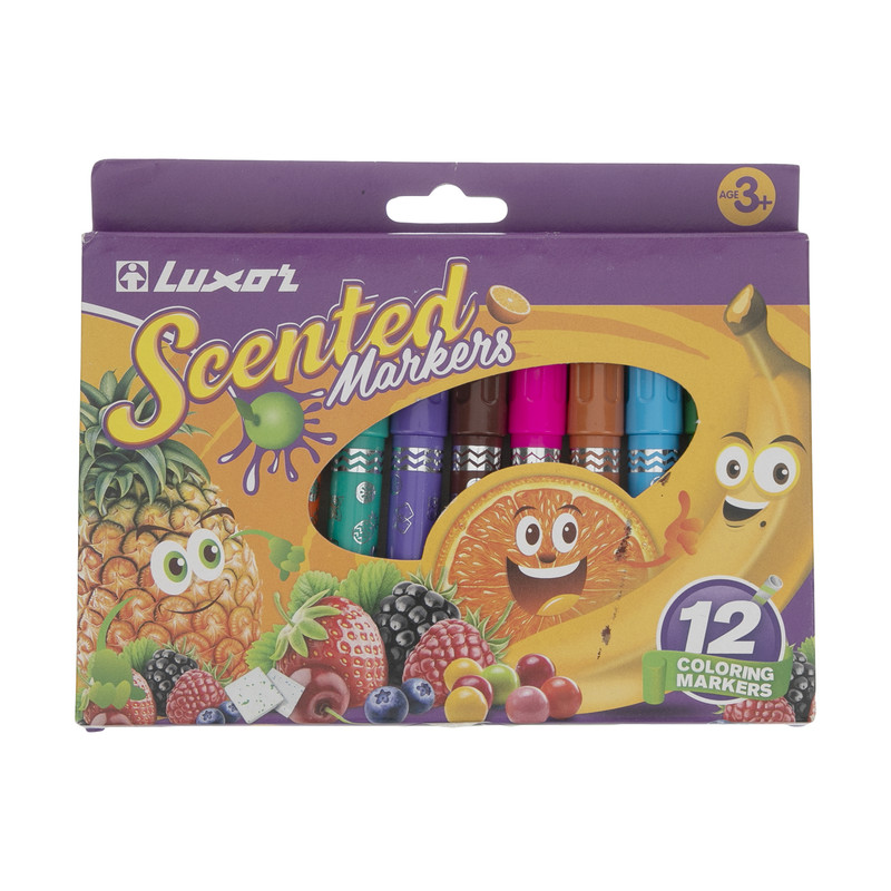 ماژیک 12 رنگ لاکسر مدل Scented Marker کد 3065
