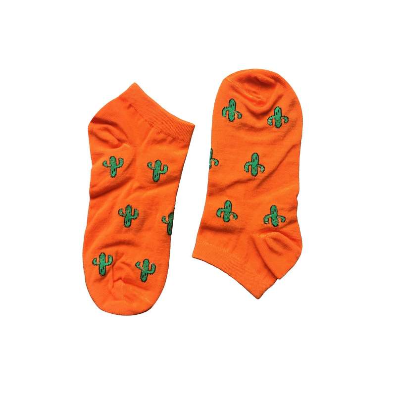 جوراب مدل مچی کاکتوس رنگ نارنجی
