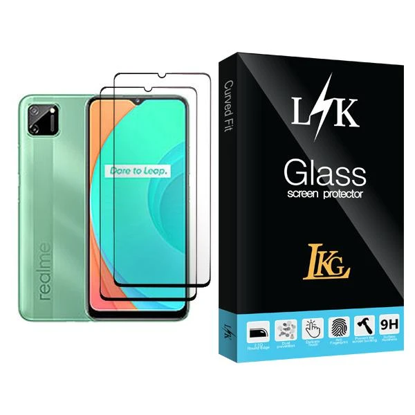 محافظ صفحه نمایش ال کا جی مدل LK Glass MIX002 مناسب برای گوشی موبایل ریلمی C11 بسته دو عددی