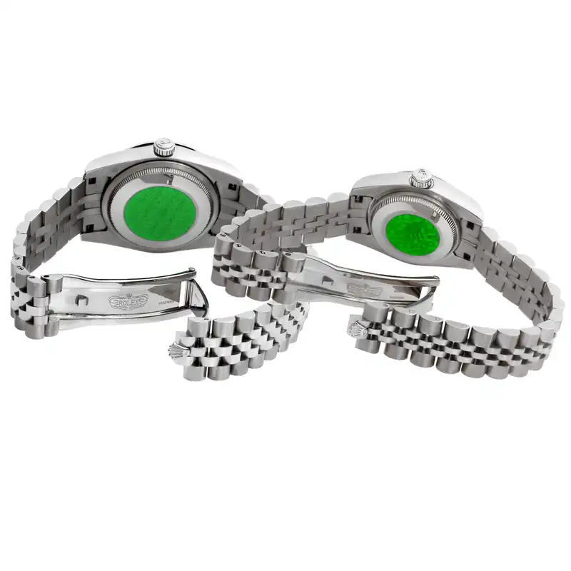 ست ساعت مچی عقربه ای زنانه و مردانه  مدل دیت جاست DateJust کد WSL-27