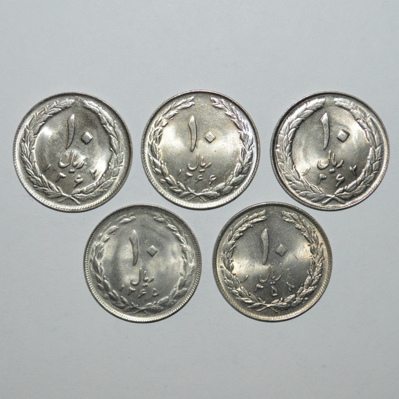 سکه تزیینی مدل 10 ریال مجموعه 5 عددی
