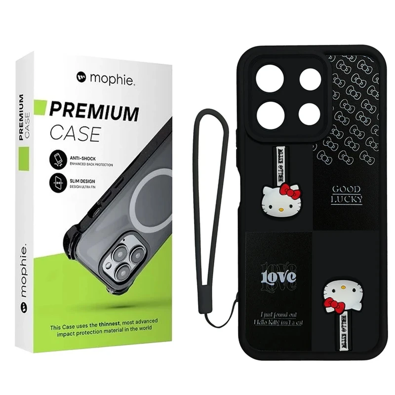 کاور موفی مدل Silicone Puffer Hello Kitty Strap مناسب برای گوشی موبایل شیائومی Redmi Note 13 Pro 5G / Poco X6 به همراه بند