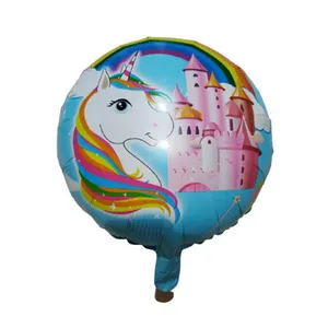 بادکنک فویلی طرح اسب تک شاخ همراه با نی و بست 