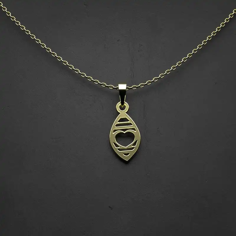 گردنبند طلا 18 عیار زنانه مدوپد مدل قلب کد X2-1-1107