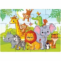 پازل 12 تکه مدل حیوانات جنگل فانتزی مناسب برای کودکان