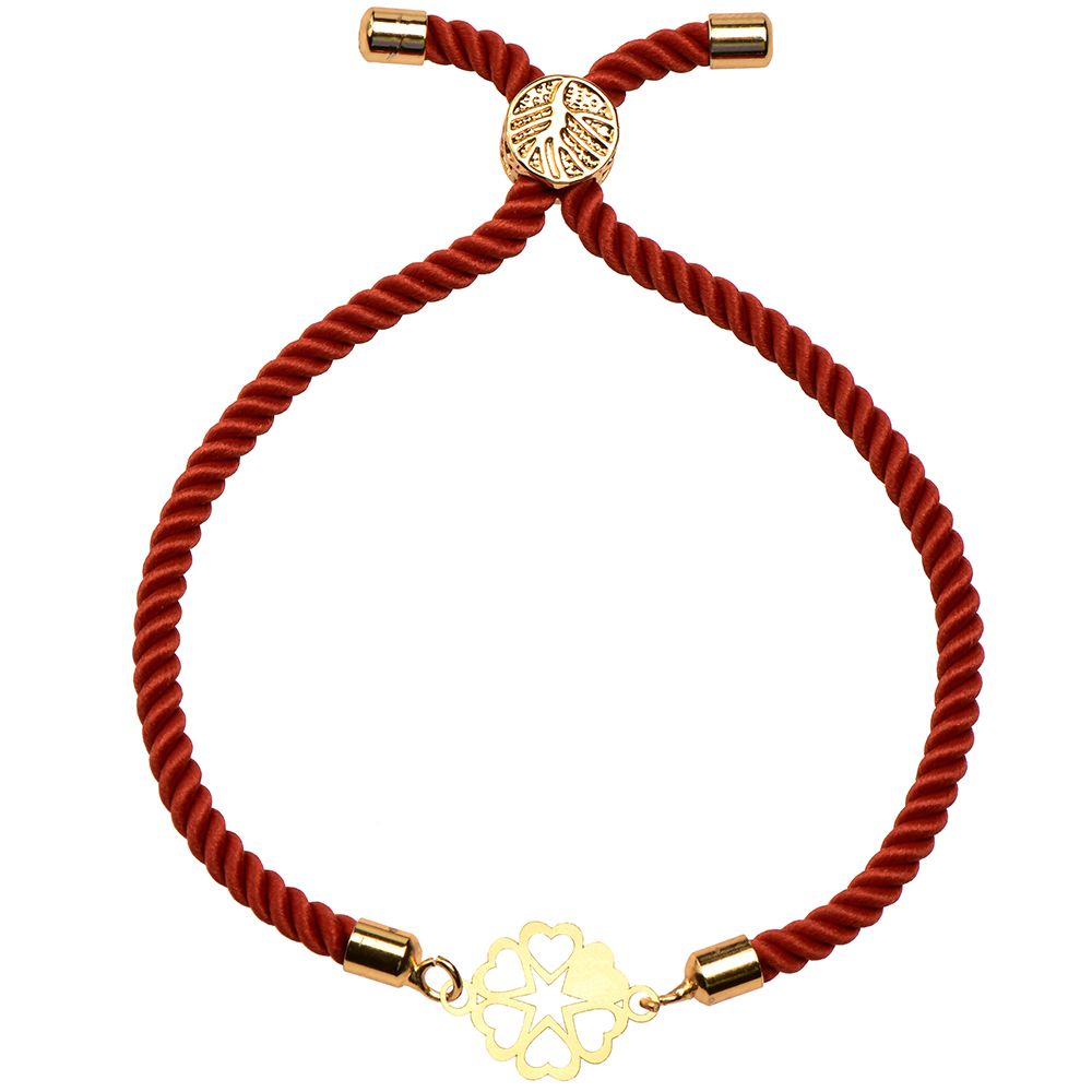 دستبند طلا 18 عیار زنانه کرابو طرح گل و قلب مدل Kr1624 -  - 1