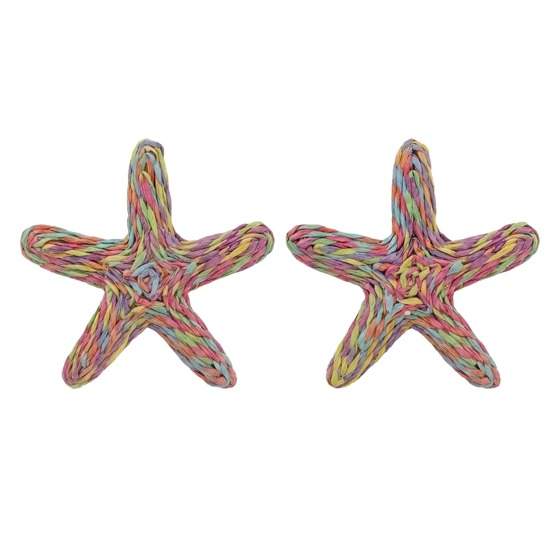 گوشواره میخی زنانه مدل ستاره طرح  حصیری کد S2