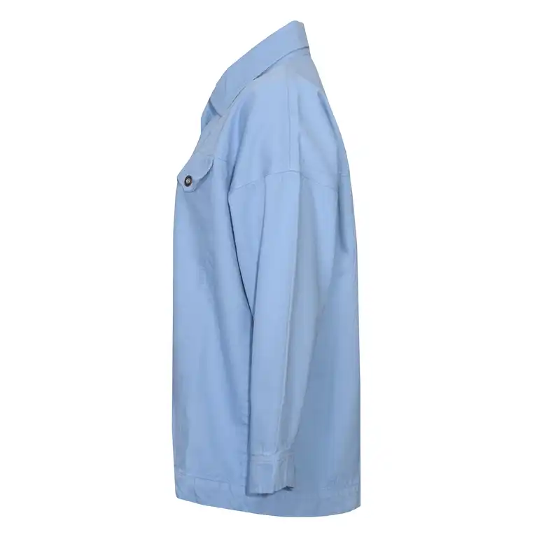 کت زنانه مدل کتان رنگ آبی آسمانی