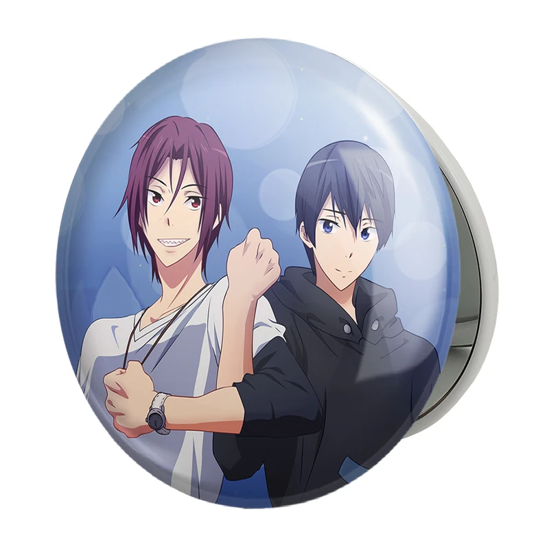 آینه جیبی خندالو طرح هاروکا و رین انیمه فری تیل Fairy Tail مدل تاشو کد 15607 