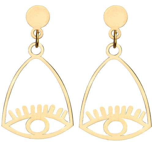 گوشواره طلا 18 عیار زنانه کرابو طرح چشم نظر مدل Kr5042
