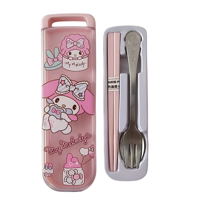 قاشق و چنگال کودک طرح کرومی و ملودی مجموعه 4 عددی