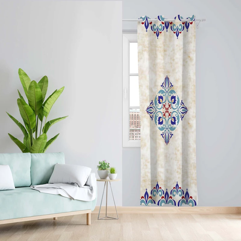 پرده طرح سنتی مدل مخمل پانچی کد 1551 z سایز 140x200 سانتی متر