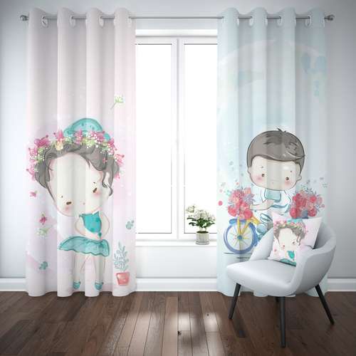 پرده کودک شمسه نگار مدل CK931 سایز 140x220 سانتی متر