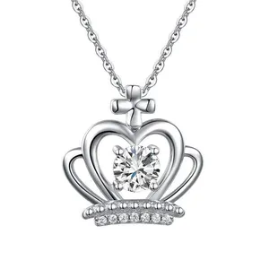 گردنبند نقره زنانه مدل گردنبند نقره زنانه قیراط طرح تاج کد GH4204