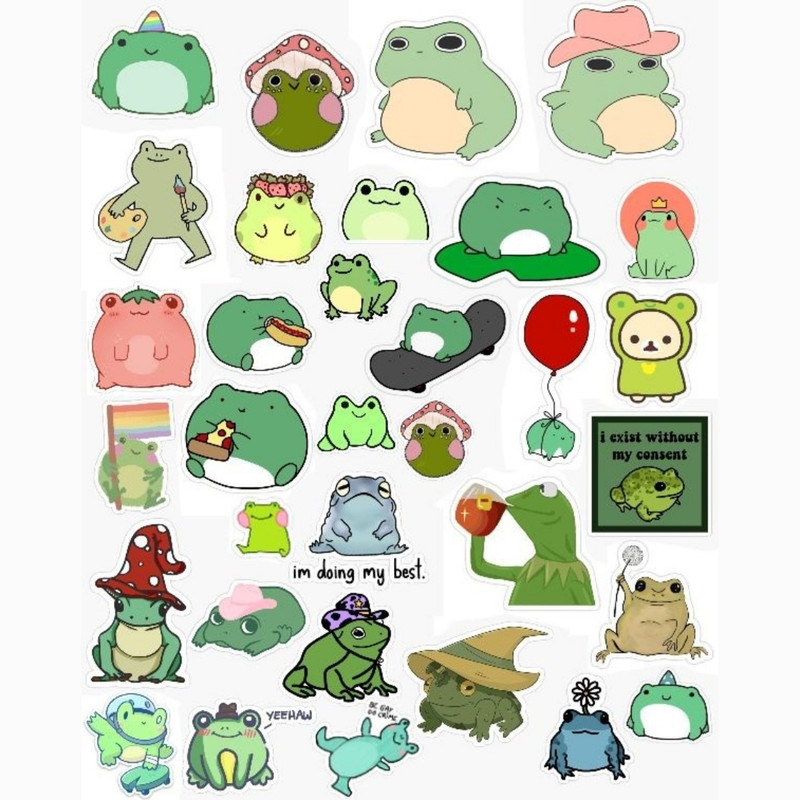 استیکر طرح frog قورباغه مجموعه 33 عددی