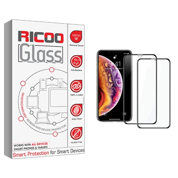 محافظ صفحه نمایش ریکوو مدل +HD مناسب برای گوشی موبایل اپل iPhone X/XS بسته 2 عددی
