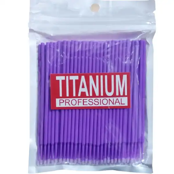 قلم میکرو براش ناخن و مژه تیتانیوم مدل K5 بسته 100 عددی