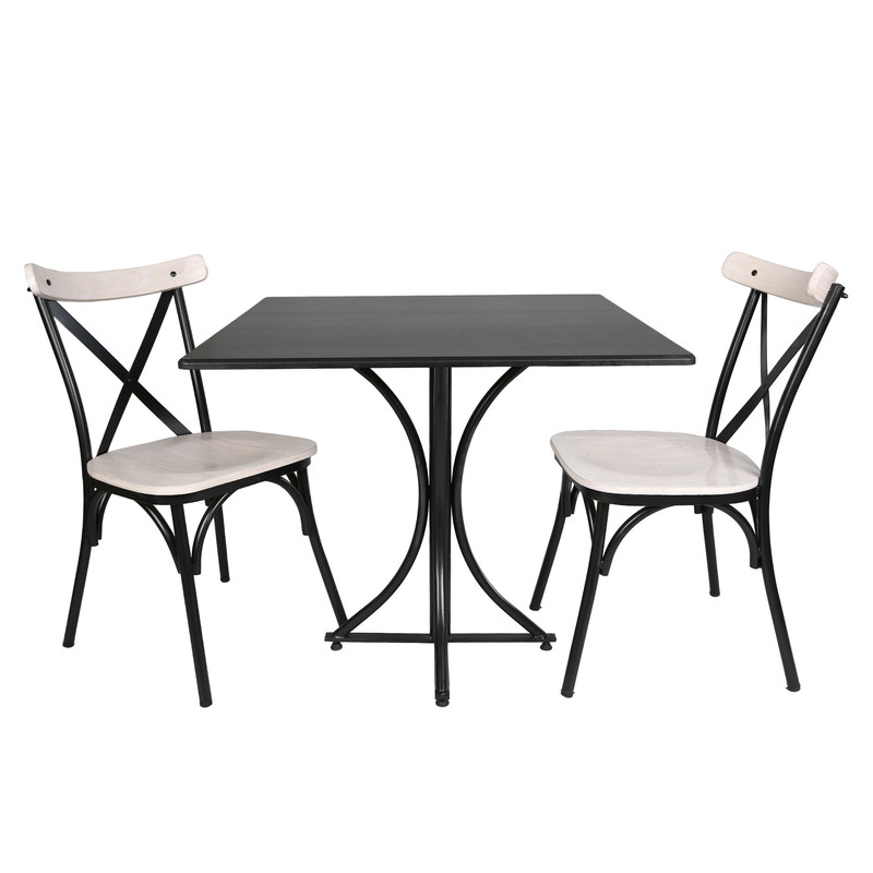 میز و صندلی ناهارخوری دو نفره مدل تونت لهستانی پایه فلزی MM