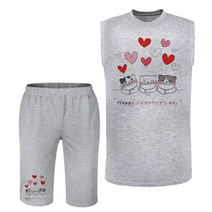 ست تاپ و شلوارک زنانه کد L04 رنگ طوسی