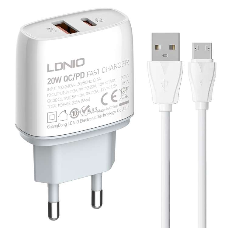 شارژر دیواری 20 وات الدینیو مدل Q229 به همراه کابل تبدیل USB-C شارژر دیواری 20 وات الدینیو مدل Q229 به همراه کابل تبدیل USB-C