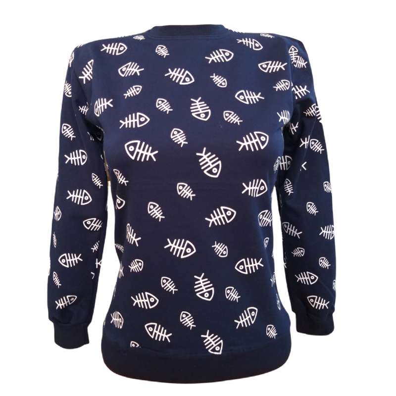 سویشرت زنانه مدل ماهی کد 0081 رنگ سرمه ای