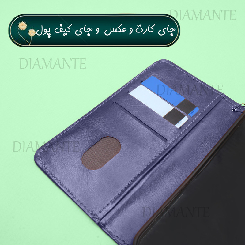کیف کلاسوری دیامانته مدل Kiif_Bk مناسب برای گوشی موبایل سامسونگ Galaxy A22 4G به همراه بند آویز