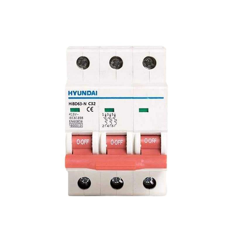 فیوز مینیاتوری سه فاز 32 آمپر هیوندای مدل HiBD63-N C32