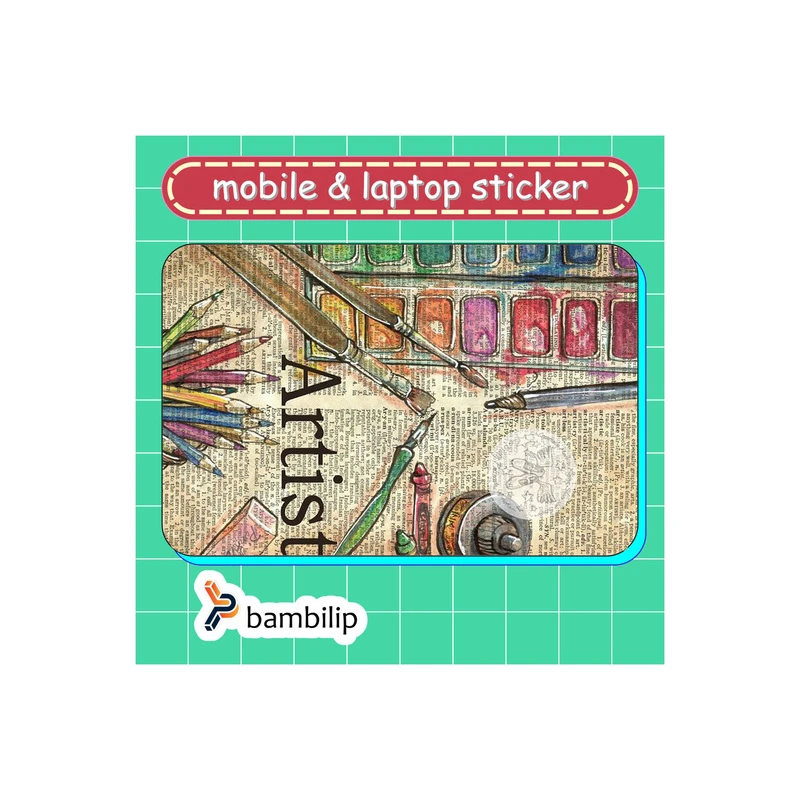 استیکر بامبیلیپ مدل کارت عابر طرح بک گراند روزنامه ای هنری کد 5571039