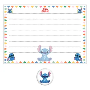 تخته وایت برد مدل لیلو و استیچ طرح آموزش حروف الفبا کد Lilo & Stitch سایز 20x30 سانتی متر به همراه مگنت مجموعه 2 عددی