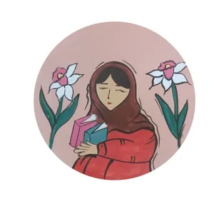 بشقاب دیوارکوب سفالی طرح معلم