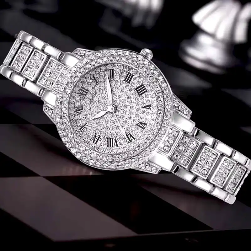 ساعت مچی عقربه ای زنانه مدل فول نگین یونانی کد N1