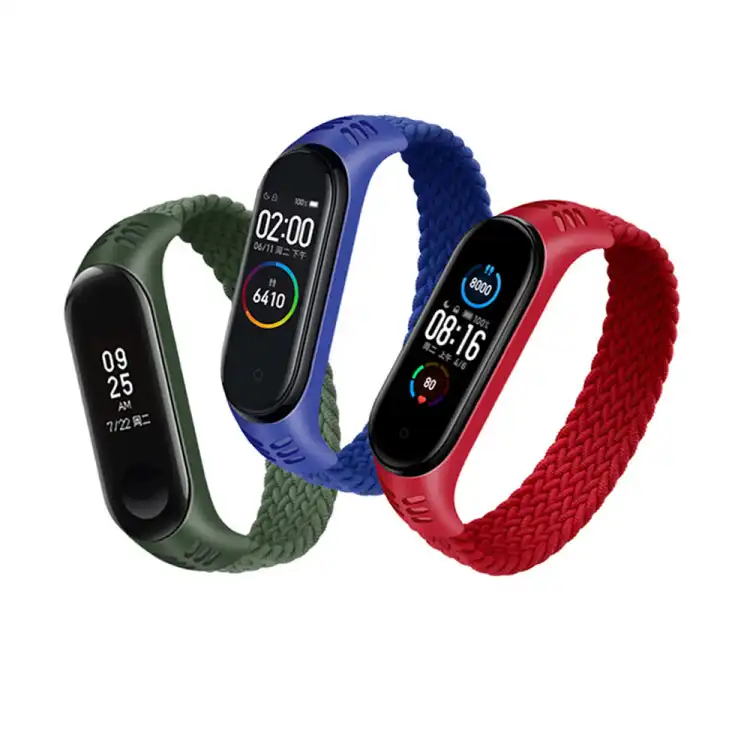 بند مدل braided solo loop مناسب برای مچ بند هوشمند شیائومی Mi band 6 / Mi band 5 / mi band 4