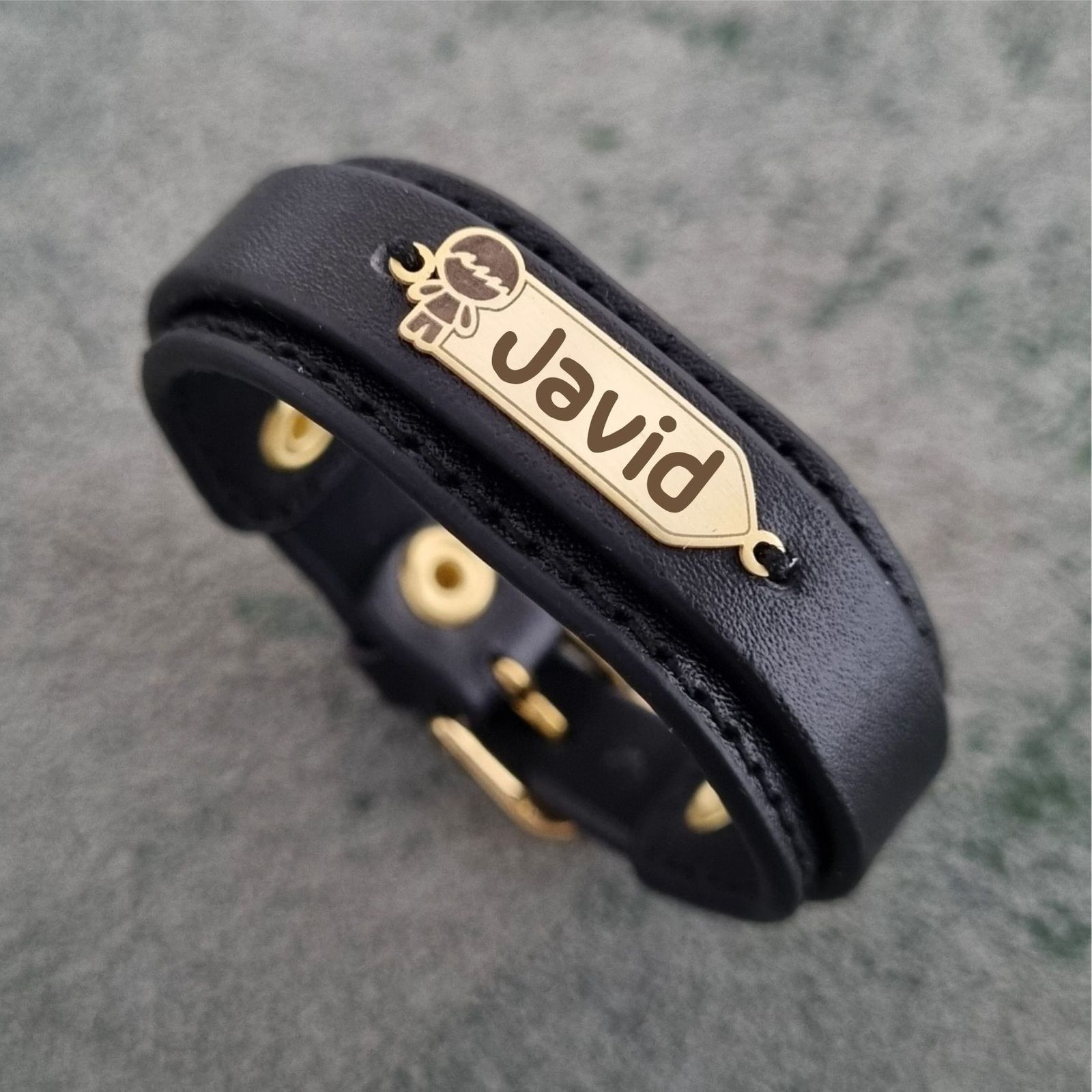 دستبند طلا 18 عیار بچگانه لیردا مدل اسم جاوید KDK -  - 2