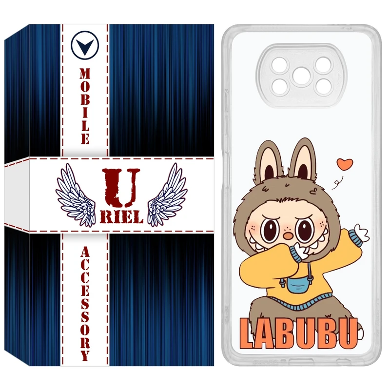 کاور یوریل قاب مدل Clear کد 104 طرح لبوبو Labubu مناسب برای گوشی موبایل شیائومی Poco X3 / X3 Pro / X3 NFC