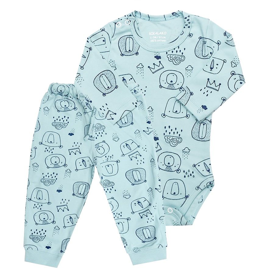 ست بادی و شلوار نوزادی ریکالاکو مدل شاهان -  - 2