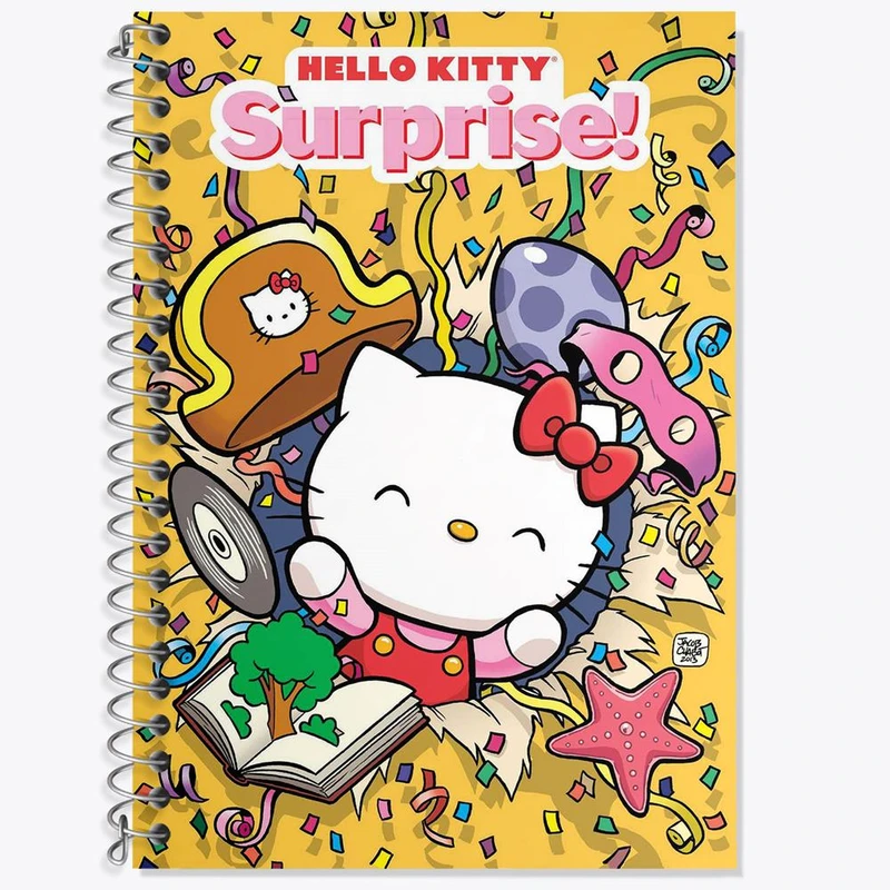 دفتر زبان 50 برگ خندالو مدل دو خط طرح هلو کیتی کد 24751