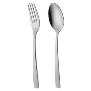 سرویس قاشق و چنگال 12 پارچه 6 نفره ناب استیل مدل فلورانس مات ساتین