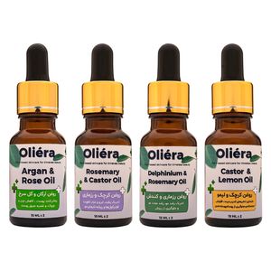 روغن چهارگانه تقویت و مراقبت کامل ازپوست ، مو، ناخن و ابرو اُلیئرا مدل Pure حجم 60 میلی لیتر بسته 4 عددی