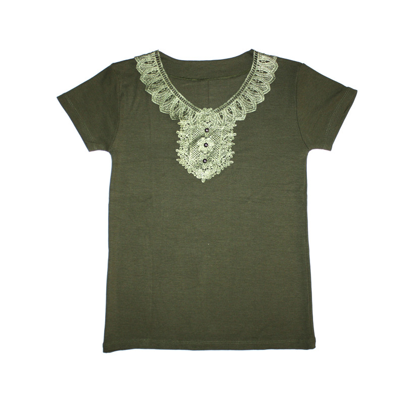 بلوز آستین کوتاه زنانه مدل  گیپوردار کد 110306