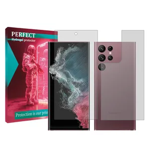 Perfect transparent screen protector suitable for Samsung Galaxy S22 Ultra 5G Mobile phone with back protector