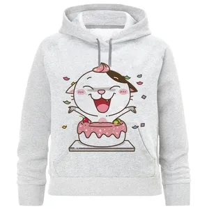 هودی دخترانه مدل گربه و کیک F1002