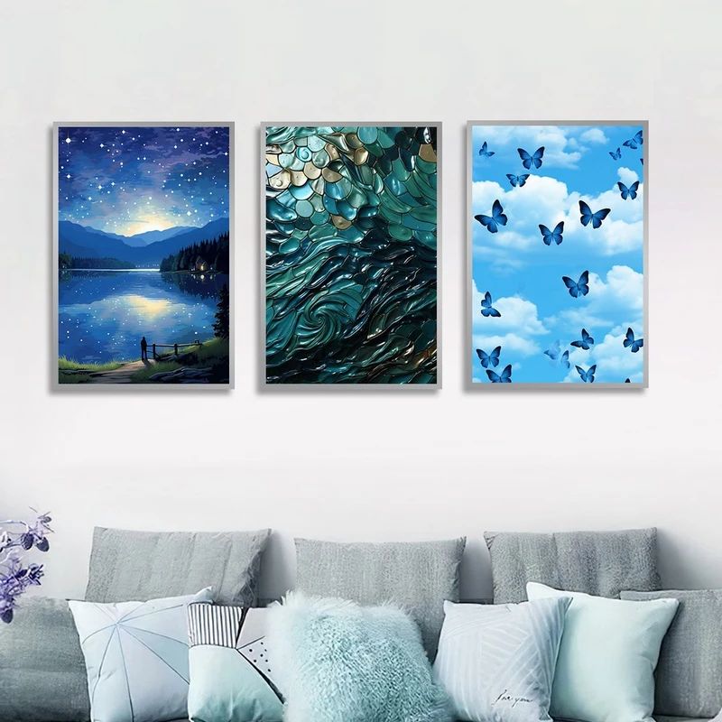 تابلو بکلیت طرح کهکشان و پروانه مدل شاین اکلیلی SI-1366 مجموعه 3 عددی