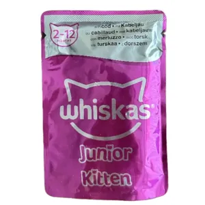 پوچ گربه نابالغ ویسکاس طعم ماهی وزن 85 گرم 